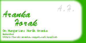 aranka horak business card