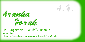 aranka horak business card